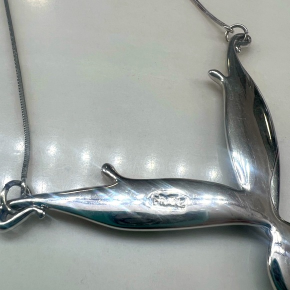 Franz Butterfly Necklace – Blue & Red Sterling Silver. Exquisite Piece! - Picture 7 of 7